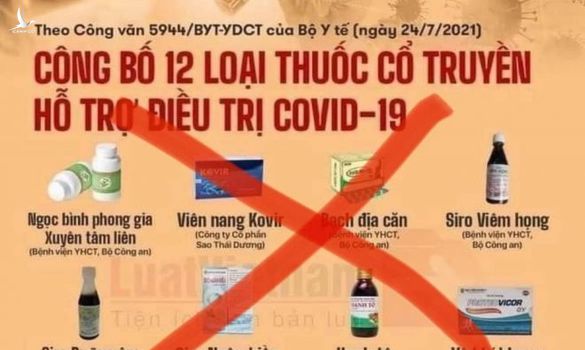 Yêu cầu Cục Quản lý Y dược cổ truyền kiểm điểm vụ 12 loại thuốc hỗ trợ điều trị COVID-19