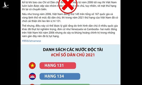 Bảng xếp hạng tào lao về “Dân chủ” không thể bôi nhọ hình ảnh Việt Nam