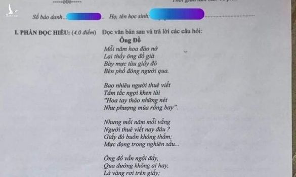 “Còn ăn Tết ta, đất nước còn nghèo” vào đề thi môn Ngữ Văn, tại sao không?