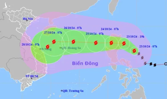 Bão Trà Mi tăng lên cấp 9